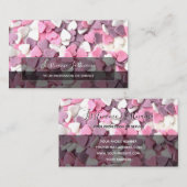 Carte De Visite Coeurs beaux élégants rectangles semi-transparents (Devant / Derrière)