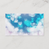 CARTE DE VISITE COEURS BLANC BLEU COUCHES BOKEH DIGITAL PAPIER (Dos)