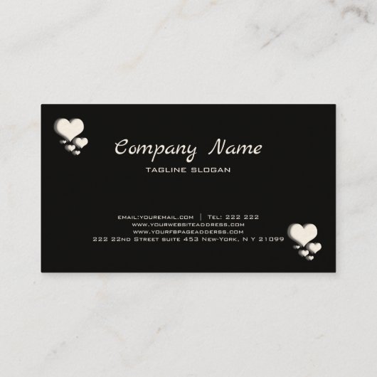 Carte De Visite Coeurs blancs (Dos)