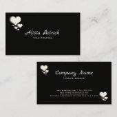 Carte De Visite Coeurs blancs (Devant / Derrière)