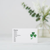 Carte De Visite Coeurs chanceux 1 de shamrock (Debout devant)