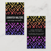 Carte De Visite Cœurs | Coloré (Devant / Derrière)