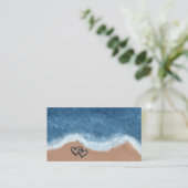 Carte De Visite Cœurs dans le Sable (Debout devant)