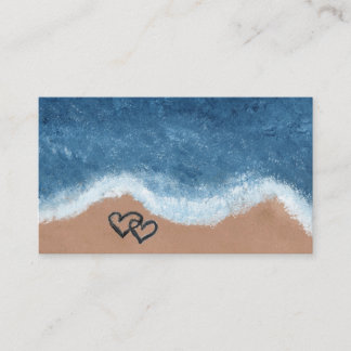 Carte De Visite Cœurs dans le Sable