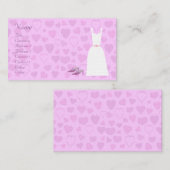 Carte De Visite Coeurs de bande dessinée, robe et wedding planner (Devant / Derrière)