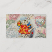 Carte De Visite Cœurs de Lapin Blanc Alice Classique (Dos)