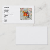 Carte De Visite Cœurs de Lapin Blanc Alice Classique (Devant / Derrière)