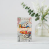 Carte De Visite Cœurs de Lapin Blanc Alice Classique (Debout devant)