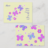 Carte De Visite coeurs d'écran de papillon (Devant / Derrière)