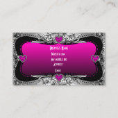 Carte De Visite Coeurs d'image Diamond en Argent Rose Chaud Élégan (Dos)