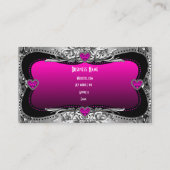 Carte De Visite Coeurs d'image Diamond en Argent Rose Chaud Élégan (Dos)