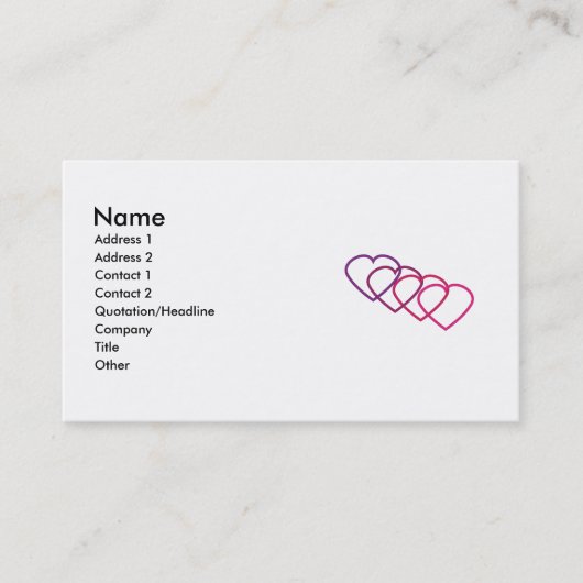 Carte de visite Coeurs d'interconnexion (Devant)