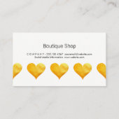 Carte De Visite Coeurs d'or mignons (Dos)