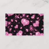 Carte De Visite Coeurs élégants de parties scintillantes de rose (Dos)