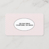 Carte De Visite Coeurs Empreintes de pattes et roses (Dos)