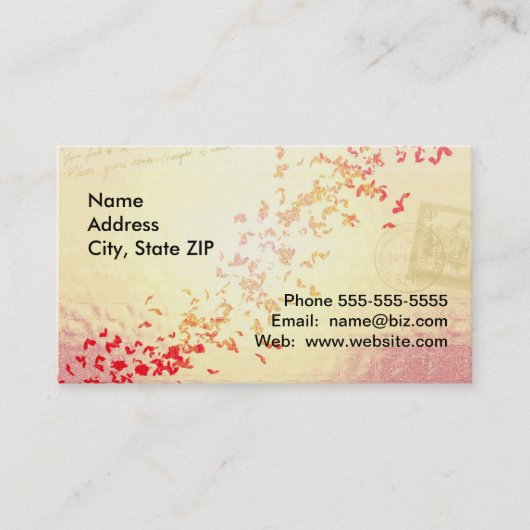 Carte De Visite Coeurs en baisse d'amour (Devant)