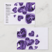 Carte De Visite Coeurs en cristal - pourpre (Devant / Derrière)