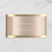 Carte De Visite Coeurs faits à la main Gold Stripe Rose Or (Dos)