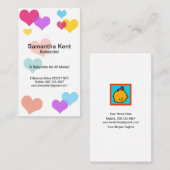 Carte De Visite Coeurs flottants de couleur blanche simple Babysit (Devant / Derrière)