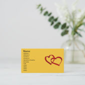 Carte de visite Coeurs liés (Debout devant)