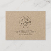 Carte De Visite Coeurs manuscrits Kraft simples Merci client (Dos)