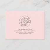 Carte De Visite Coeurs manuscrits simples rose Merci client (Dos)