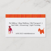 Carte De Visite Coeurs mignons de rayures de chiens d'animaux (Dos)