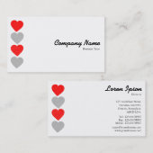 Carte De Visite Coeurs papier (Devant / Derrière)