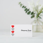 Carte De Visite Coeurs papier (Debout devant)