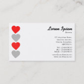 Carte De Visite Coeurs papier (Dos)