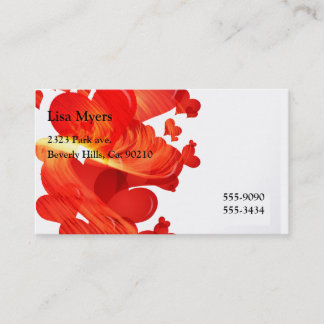 Carte De Visite Coeurs peints de flottement rouges
