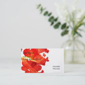 Carte De Visite Coeurs peints de flottement rouges (Debout devant)