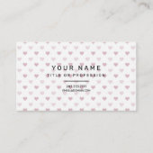 Carte De Visite Coeurs rose chic Design rose numérique (Devant)