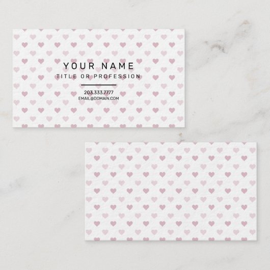 Carte De Visite Coeurs rose chic Design rose numérique (Devant / Derrière)
