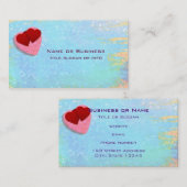 Carte De Visite Coeurs roses et rouges sur un Arrière - plan textu (Devant / Derrière)