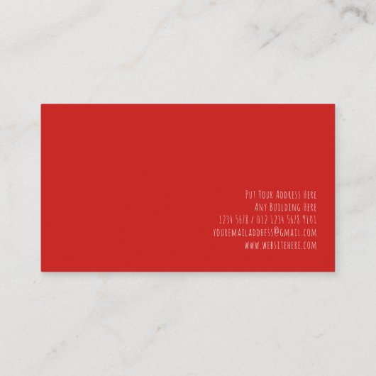 Carte De Visite Coeurs rouges (Dos)