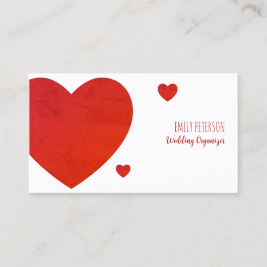 Carte De Visite Coeurs rouges (Devant)