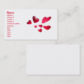 Carte De Visite Coeurs rouges (Devant / Derrière)