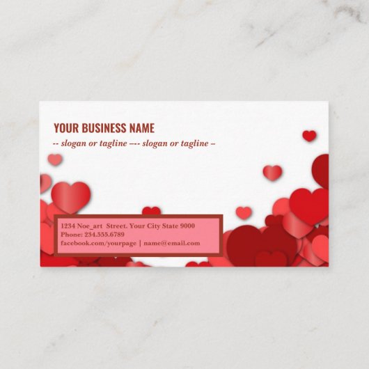Carte De Visite  Coeurs rouges (Dos)