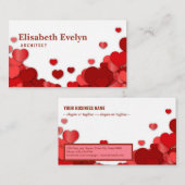 Carte De Visite  Coeurs rouges (Devant / Derrière)