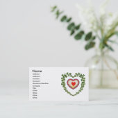 Carte de visite Coeurs shamrocks (Debout devant)