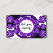 Carte De Visite Coeurs violets B&W battants (Dos)