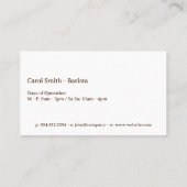 Carte De Visite Coffee Bean Bags | Cafe (Dos)