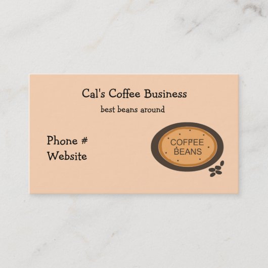 Carte De Visite Coffee Bean Connexion Orange et Brown (Devant)