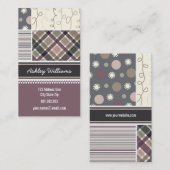 Carte De Visite Coffee Checks Stripes Scribbles Dots Combo Motif (Devant / Derrière)