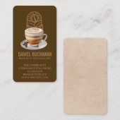 Carte De Visite Coffee Cup and Beans | Barista | Cafe (Devant / Derrière)