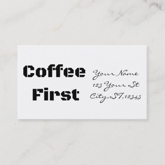 Carte De Visite Coffee First Thunder_Cove (Devant)