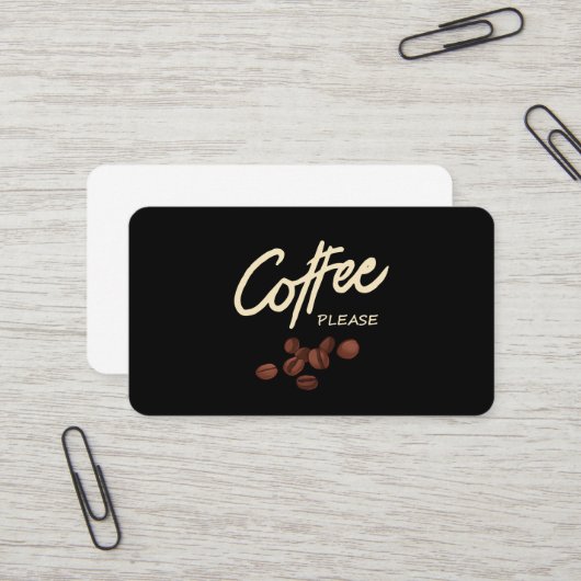 Carte De Visite Coffee Please Coffee Lover (Devant/Arrière en situation)