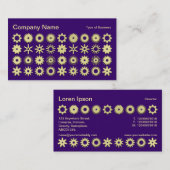 Carte De Visite Cogs - 3d couleur or avec violet profond (Devant / Derrière)