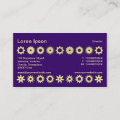 Carte De Visite Cogs - 3d couleur or avec violet profond (Dos)